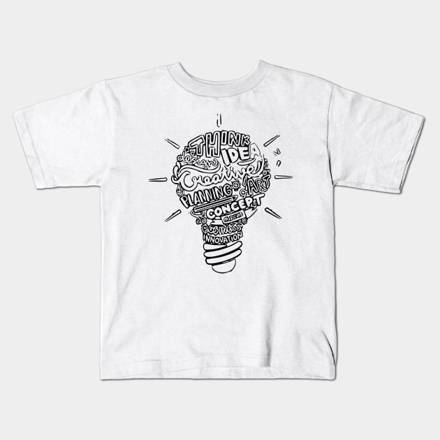 Creative Light Bulb Kids T-Shirt by GLAMNEE